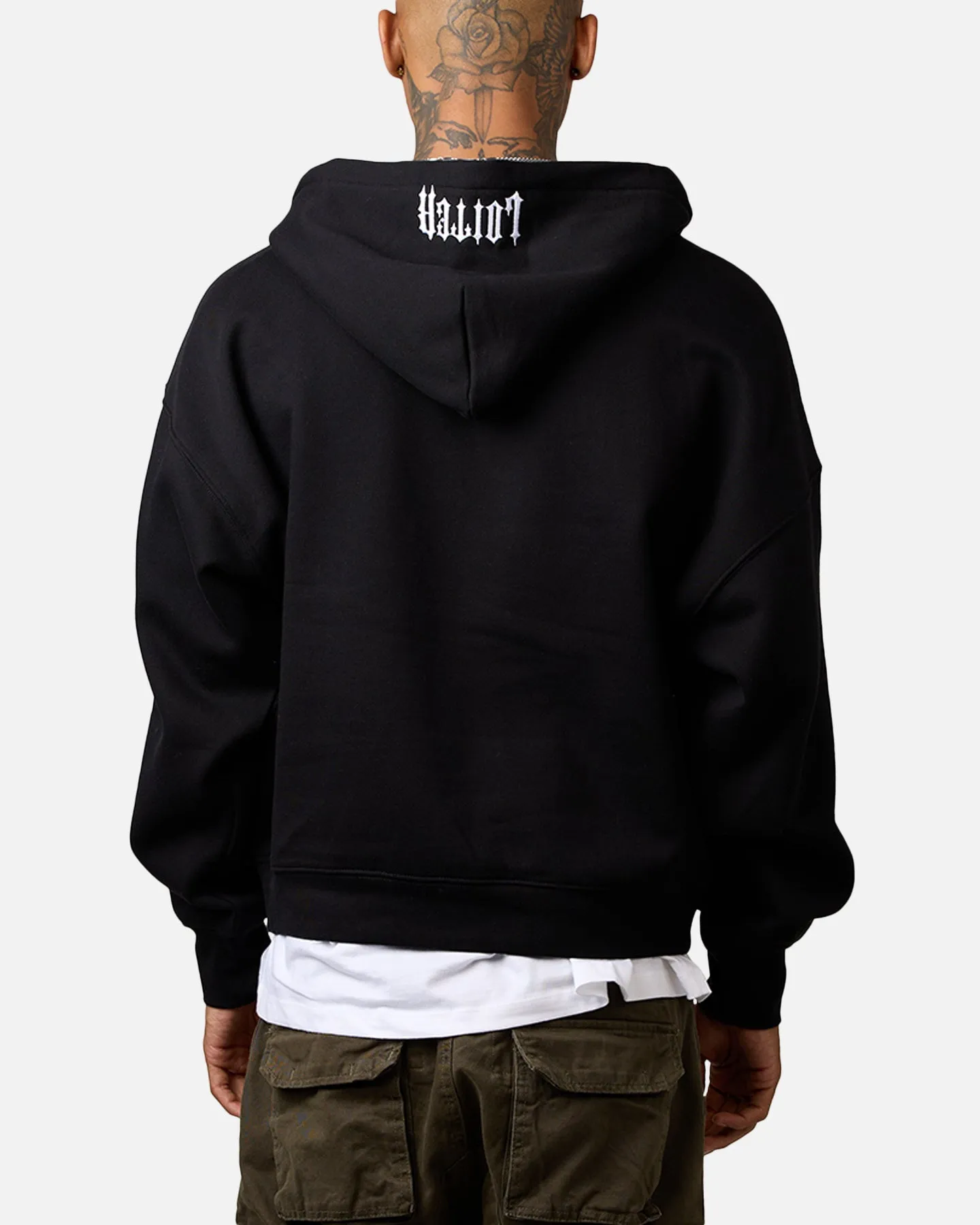Loiter Rave Rhinestone Hoodie Black Silkiness