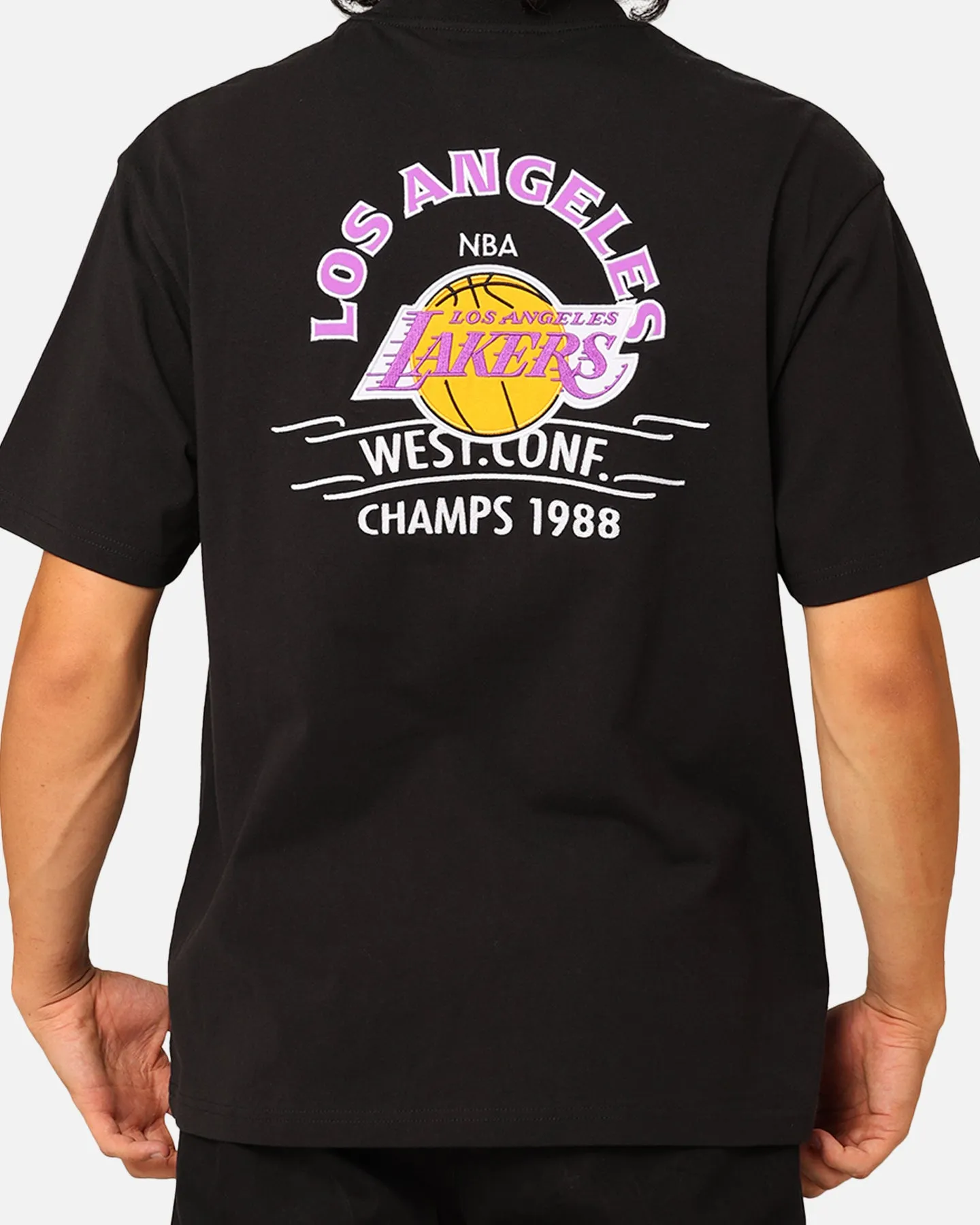 certified Mitchell & Ness Los Angeles Lakers Arch T-Shirt Faded Black