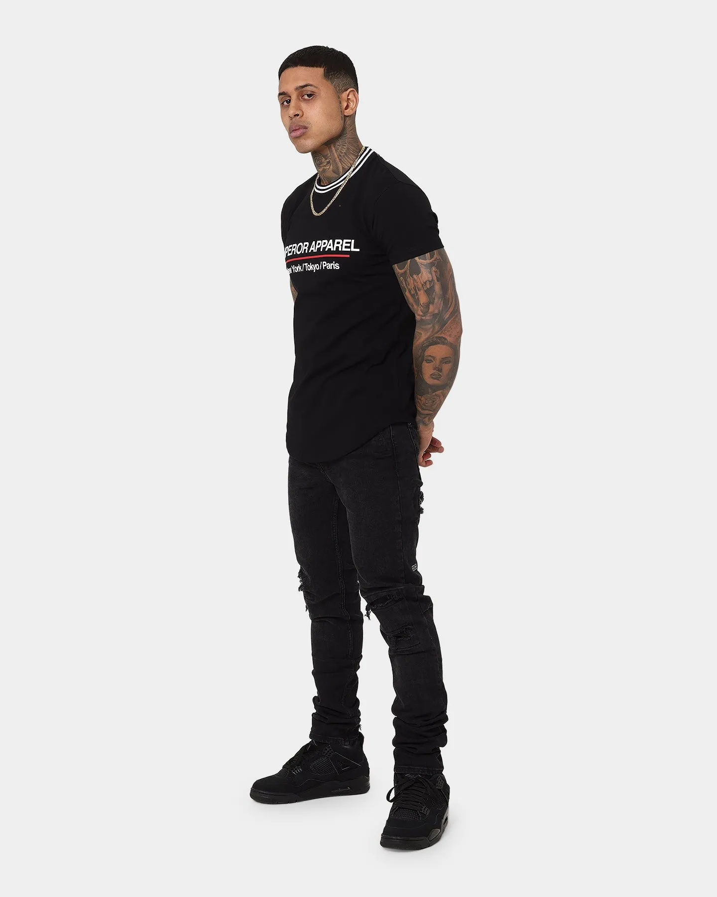 Emperor Apparel City After Dark Short Sleeve T-Shirt Black Heather Jersey Material