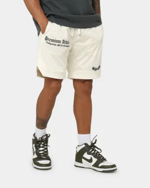 404 Premium Athletics Basketball Shorts Off White Comfy Cut Recycled Material