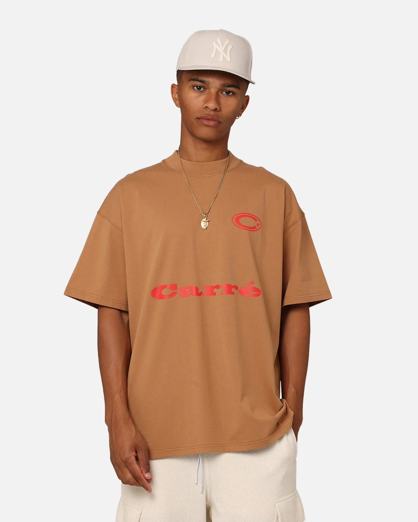 Street Fashion Carre C Star Oversized T-Shirt Tobacco