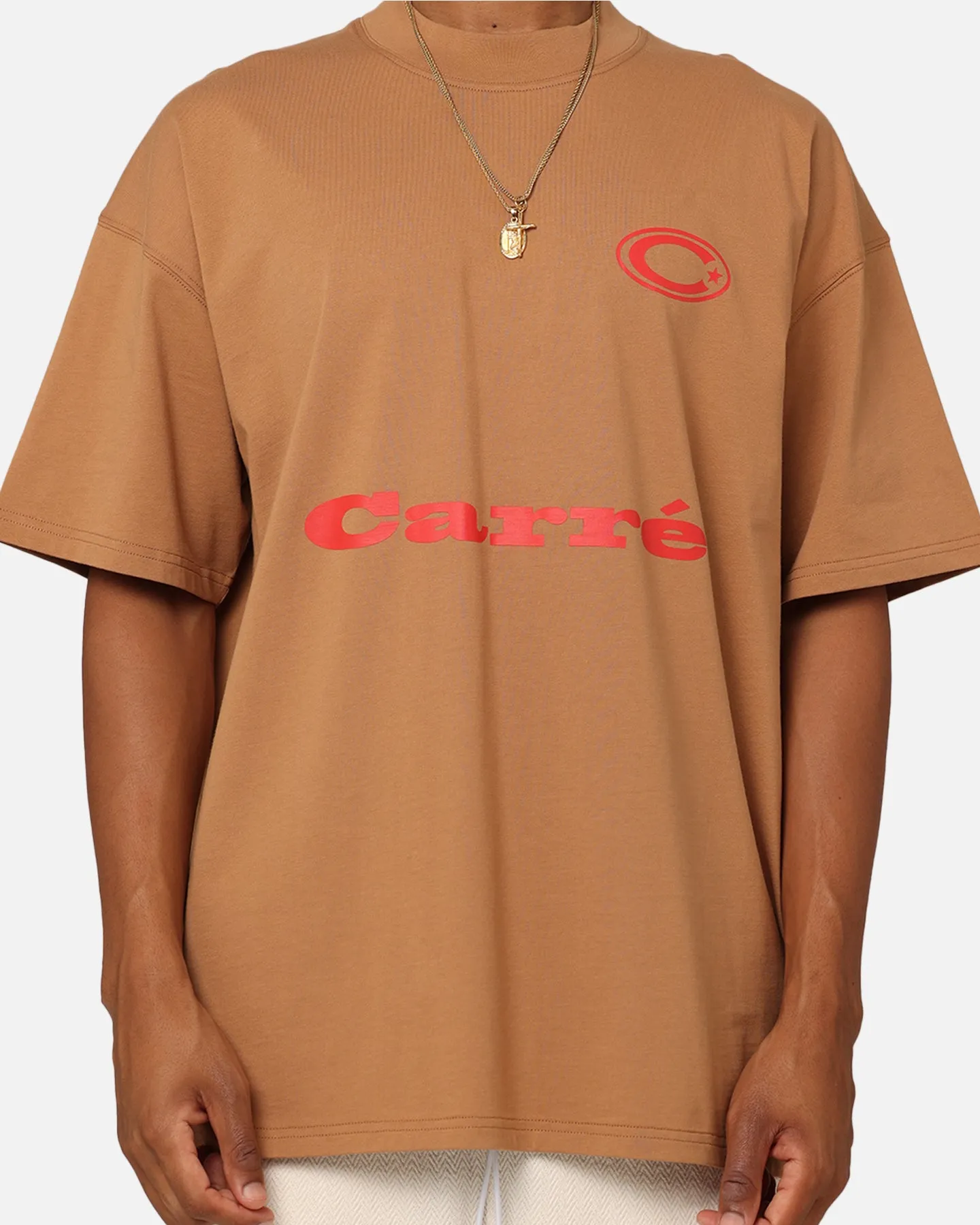 Carre C Star Oversized T-Shirt Tobacco Active Comfort Style Flexible Neckband