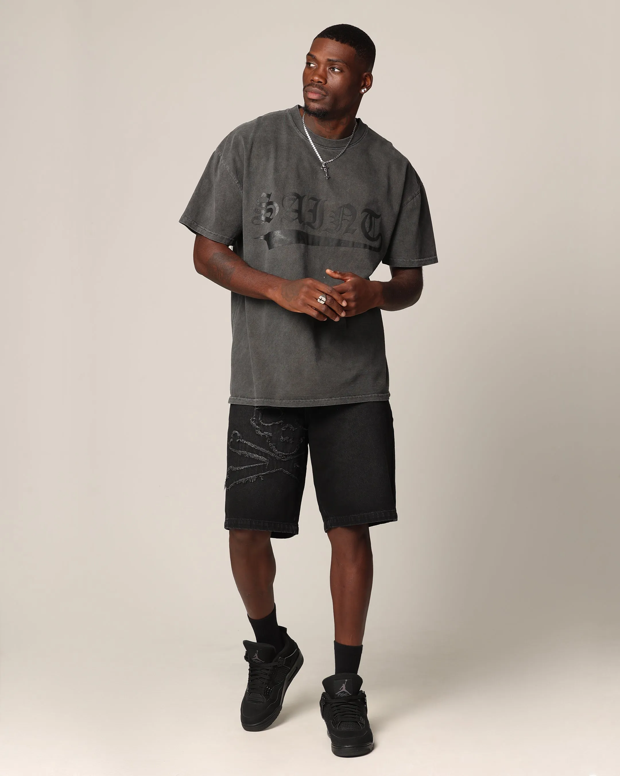 Saint Morta Chroma T-Shirt Black Wash Lightweight Wear Trendy Comfort