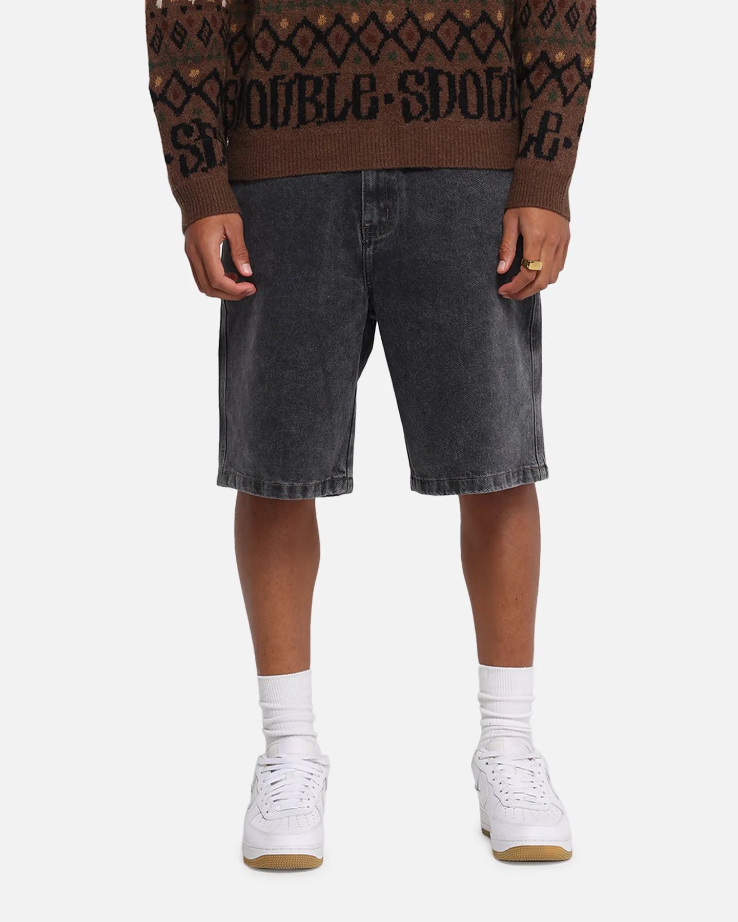Color Variety S Double Denim Standard Shorts Faded Black