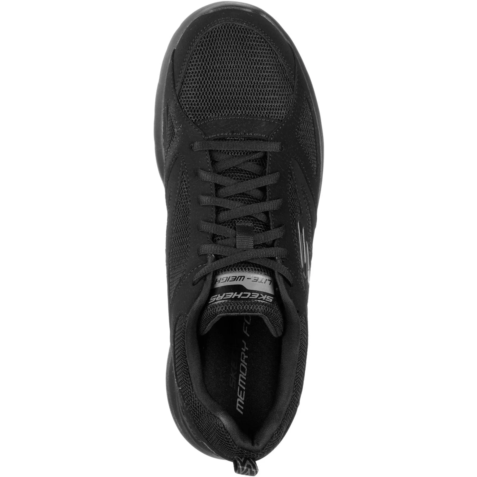 Skin Soft Skechers Mens Dynamight 2.0 Lace Up Memory Foam Trainer Black