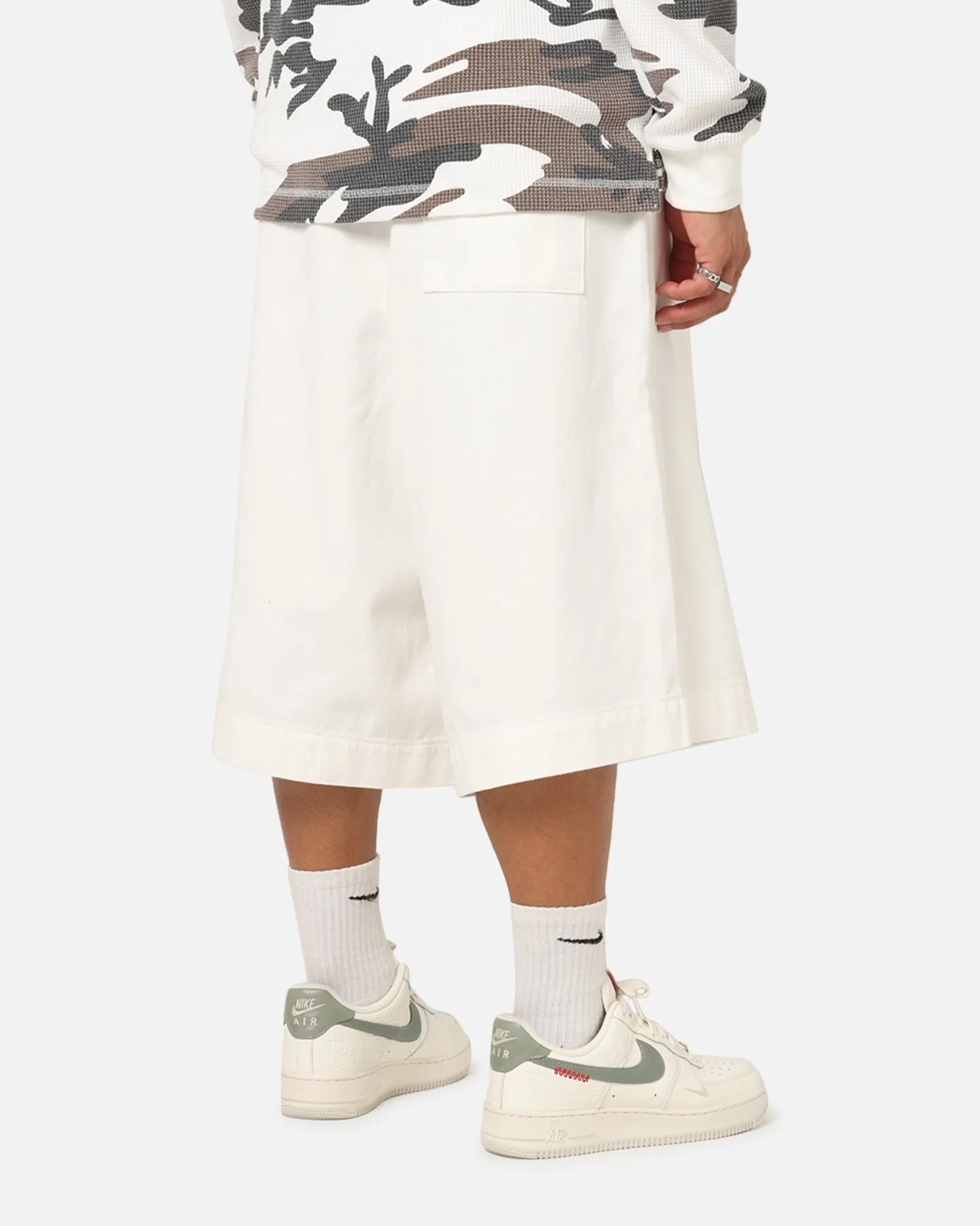 Sporty Comfort XXIII Wide Leg Denim Shorts Off White