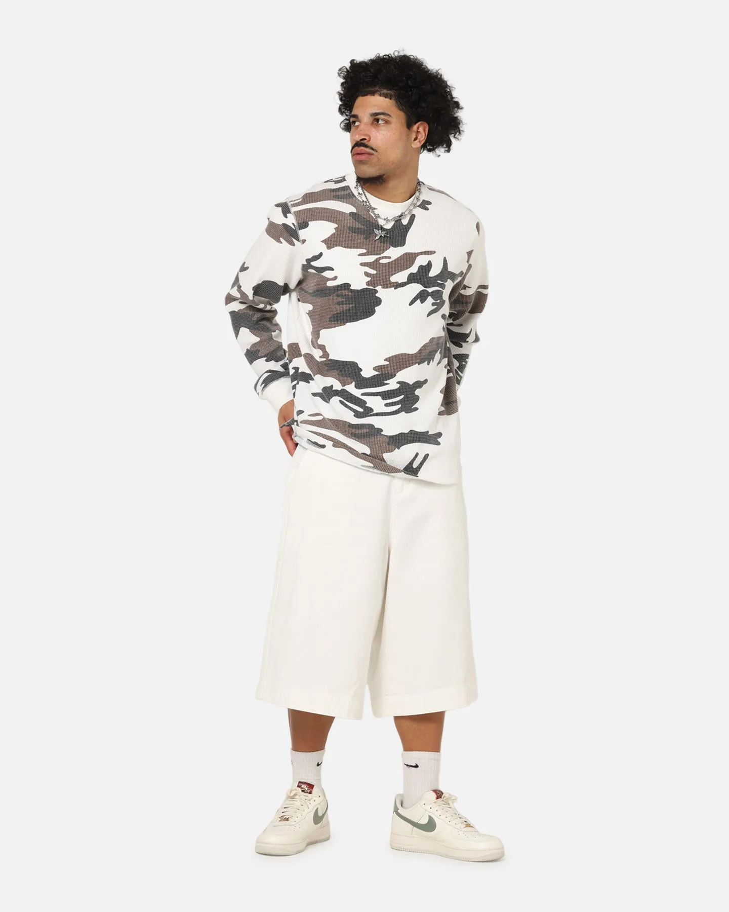 Smart Comfort XXIII Wide Leg Denim Shorts Off White