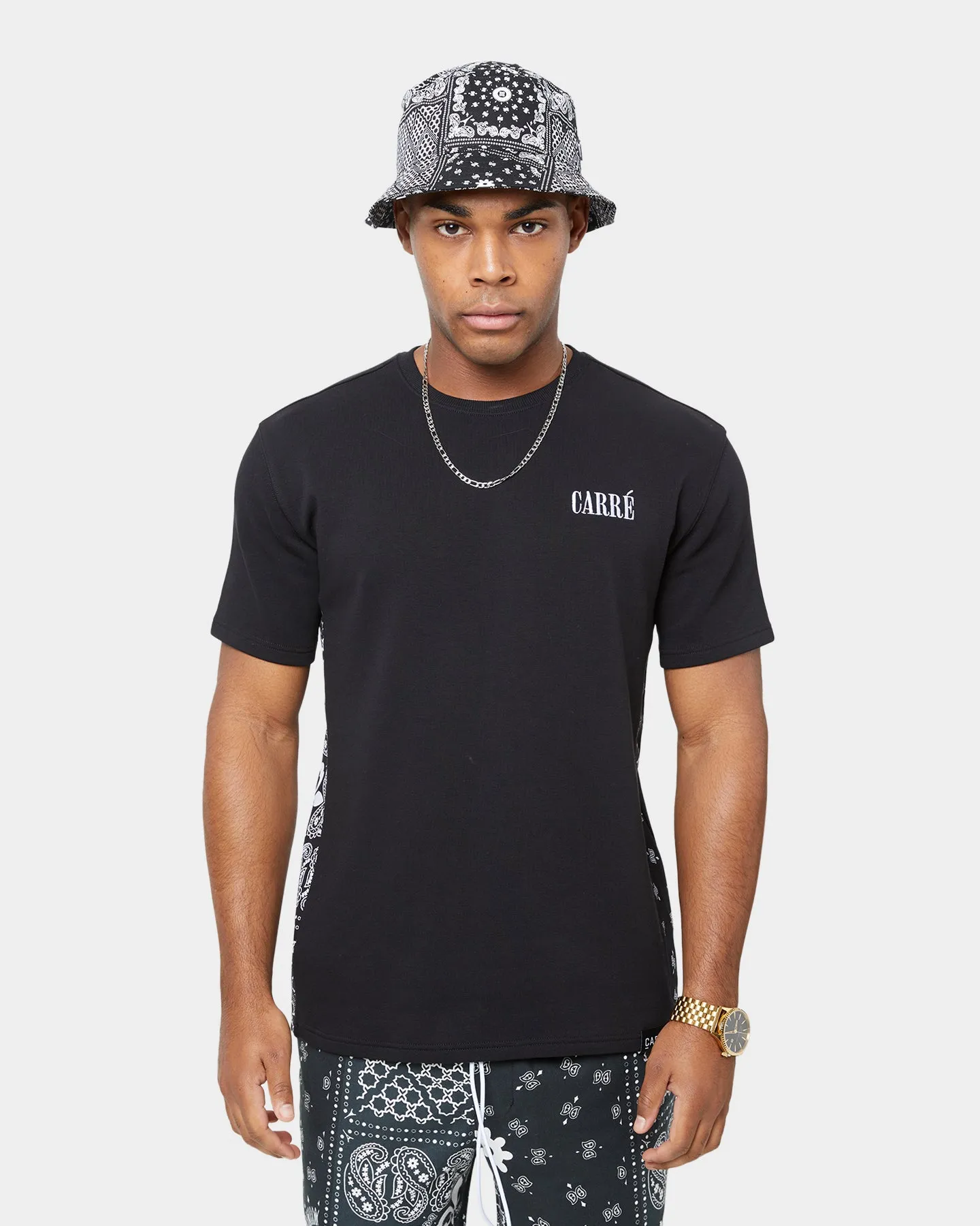 Carr?? BU Panel MTN Droptail Short Sleeve T-Shirt Black Reinforced Shoulder Seams Urban Look