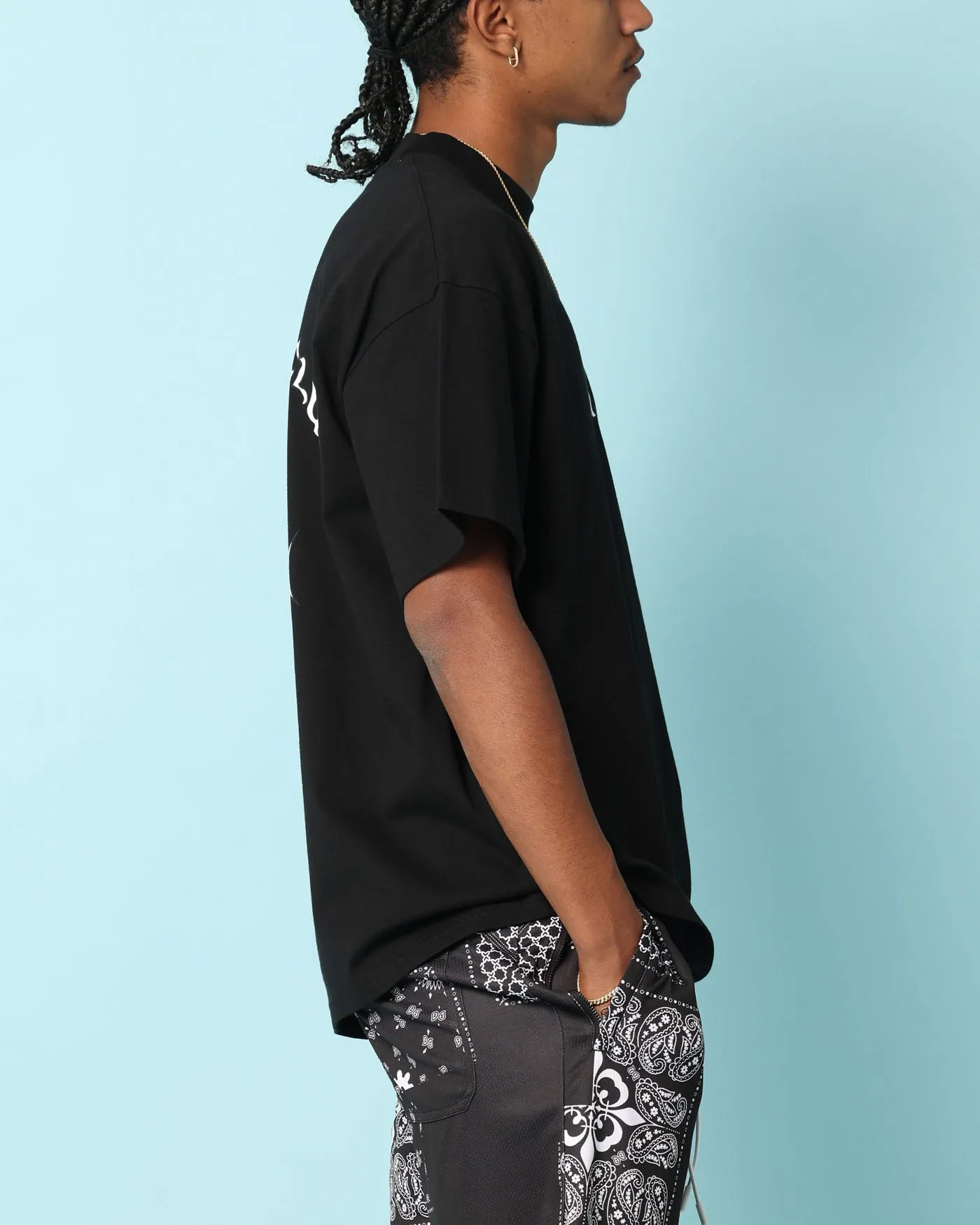 Spandex Enhanced Elasticity Minimalist Look Carr?? Members Only Oversized T-Shirt Black