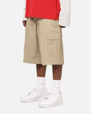 Elastic Waistband Design Playboy Bunny Shorts Khaki