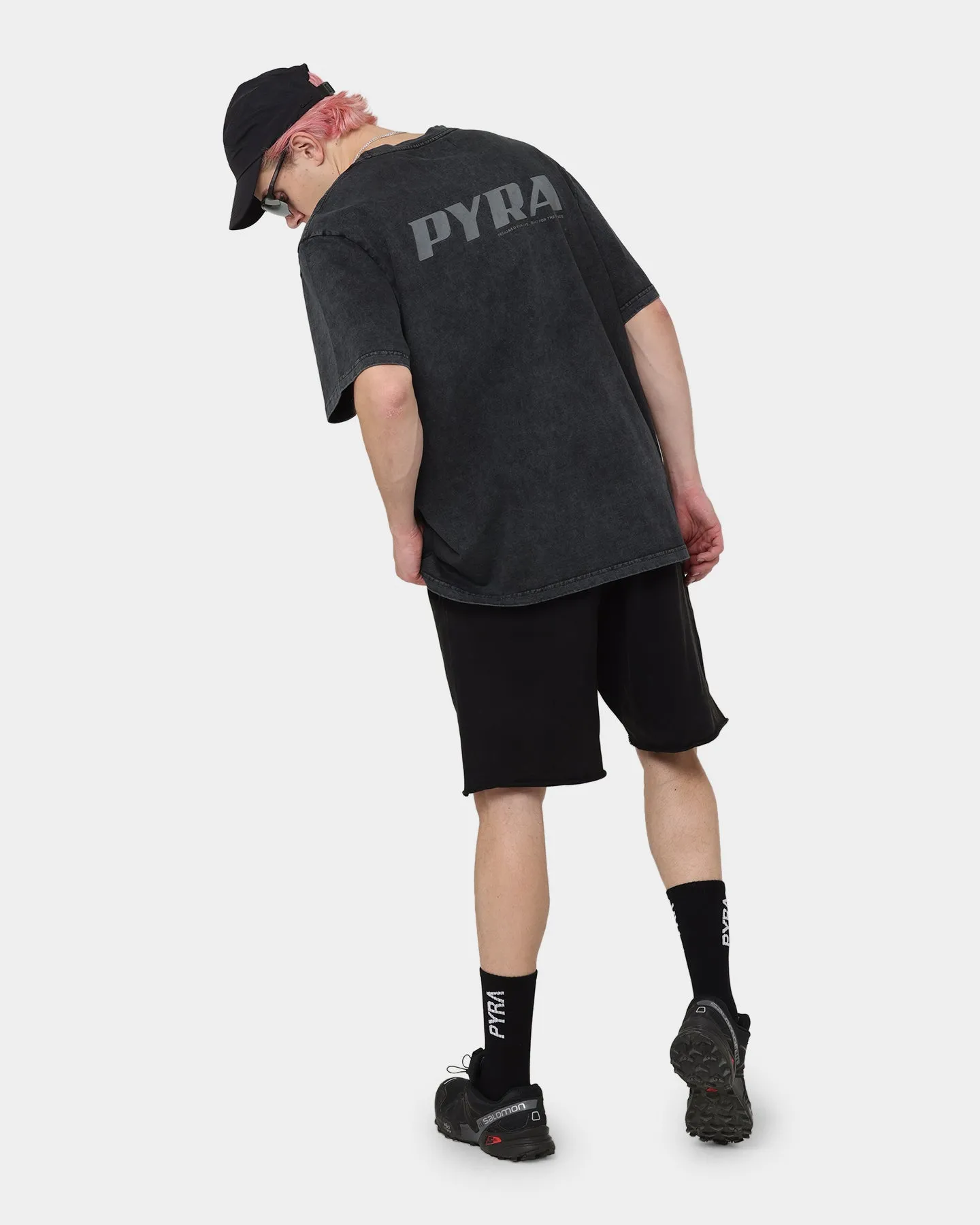 Vintage Wash Effect PYRA Elevation Vintage T-Shirt Vintage Black