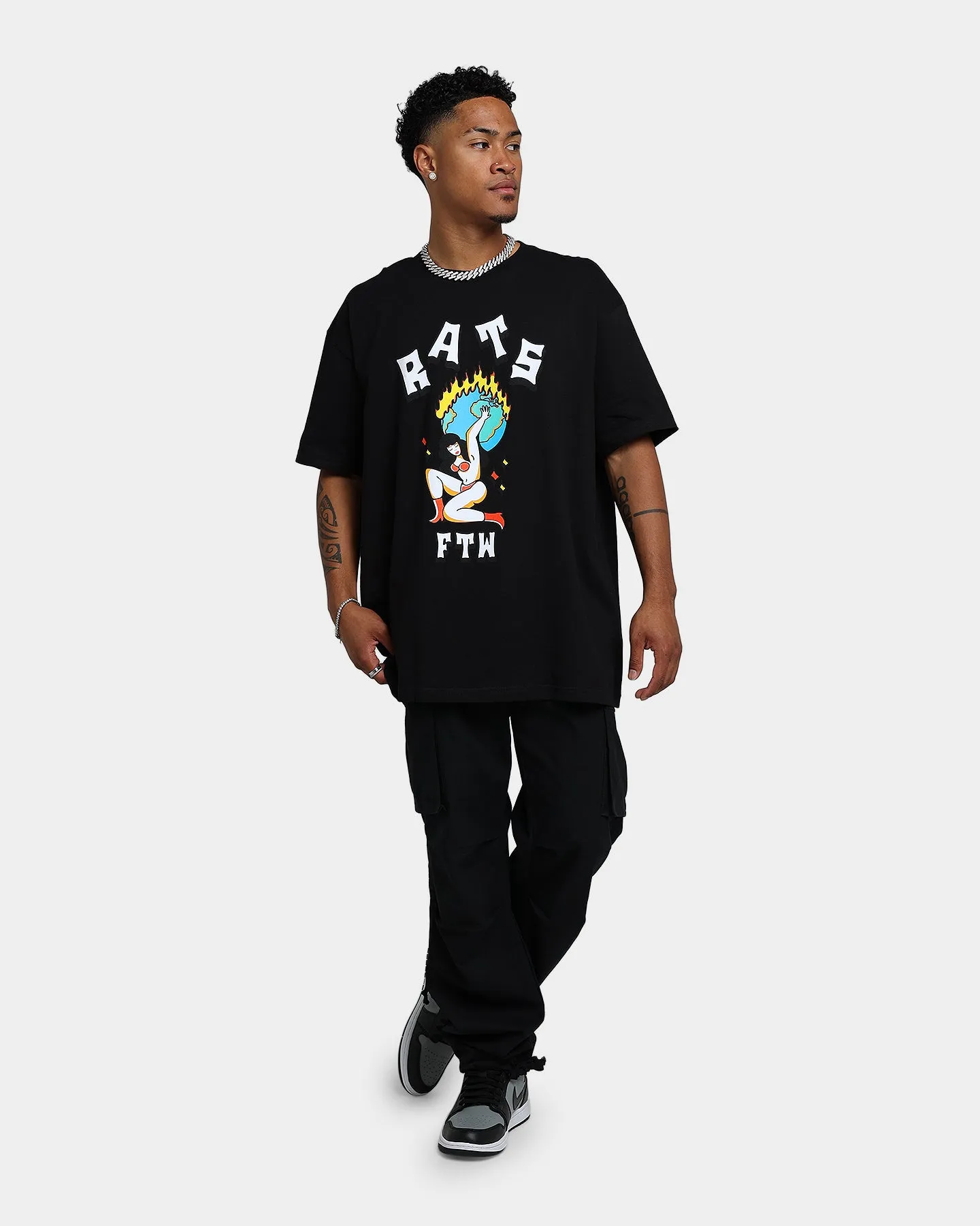 Stretch Fabric Technology Job Interview Rats Get Fat FTW T-Shirt Black
