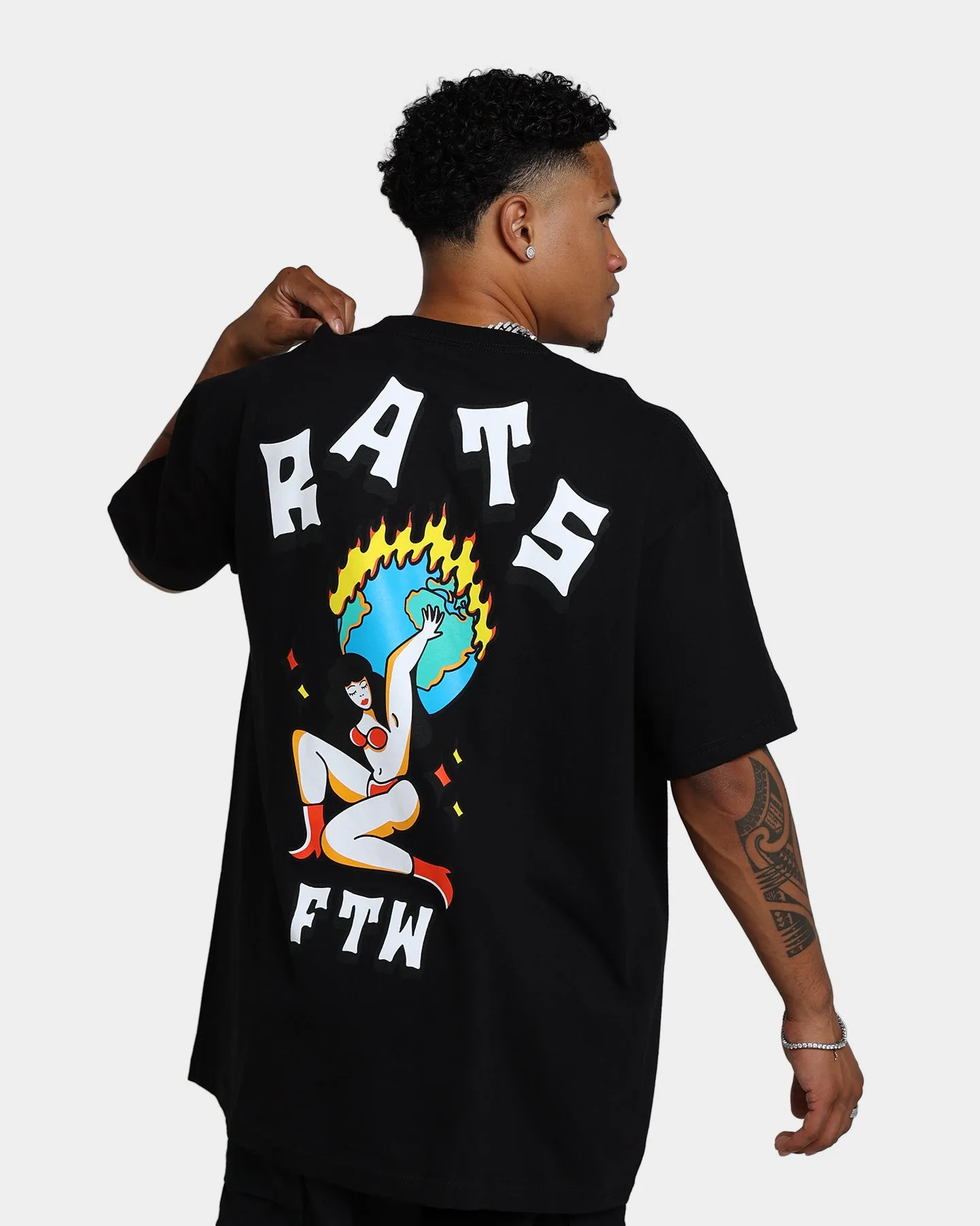 Rats Get Fat FTW T-Shirt Black Fashion Layering Relaxed Comfort