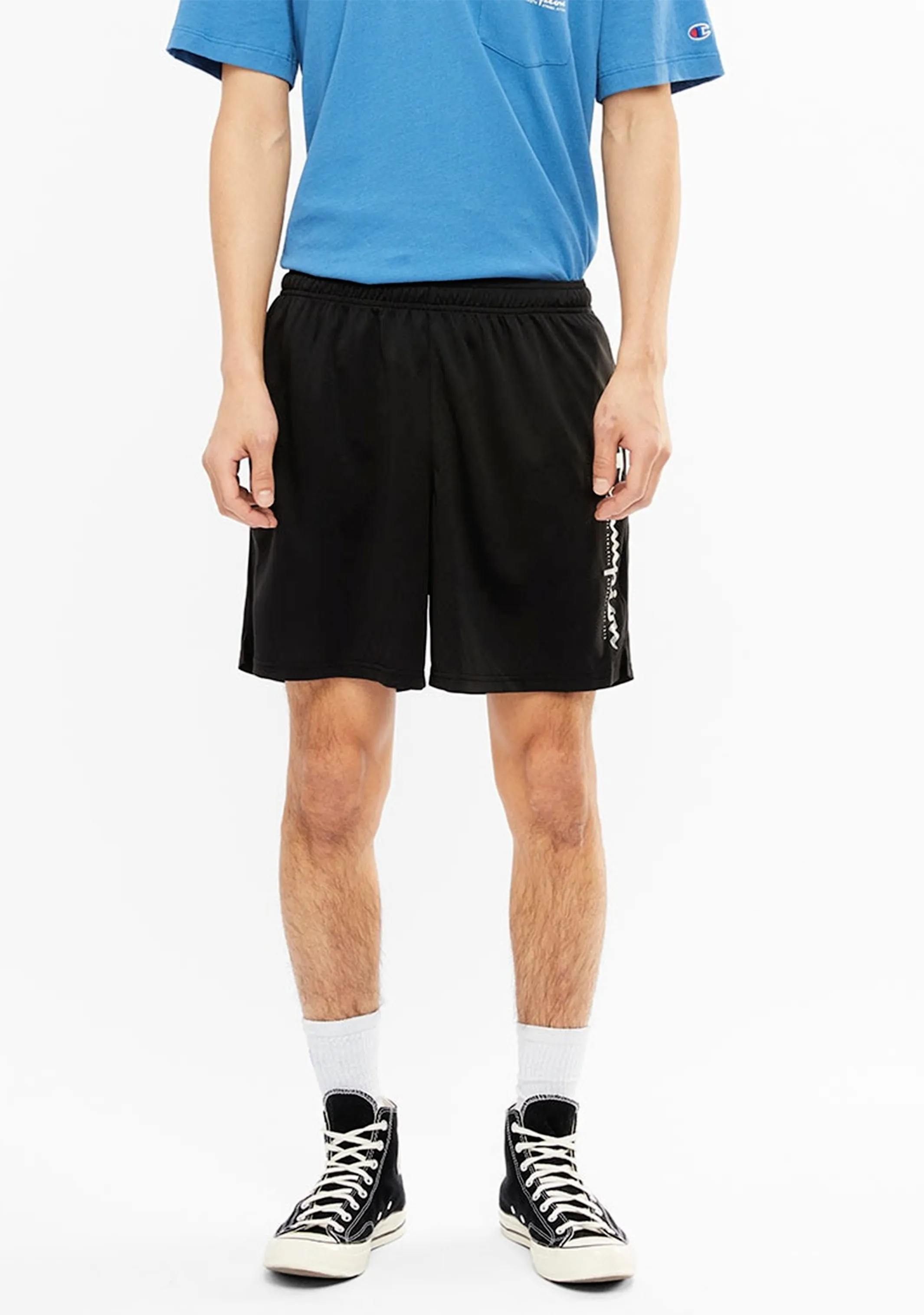 Low Maintenance Fabric No Slip Grip Champion Men??s Script Core Training Shorts Black
