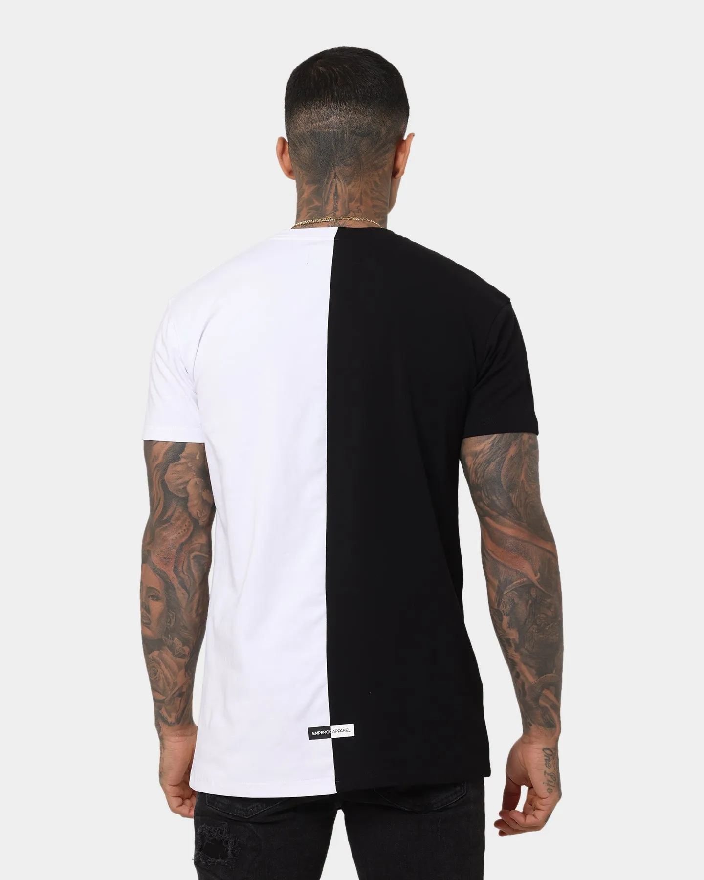 Flexible Weave Emperor Apparel Split Hustle Short Sleeve T-Shirt Black/White