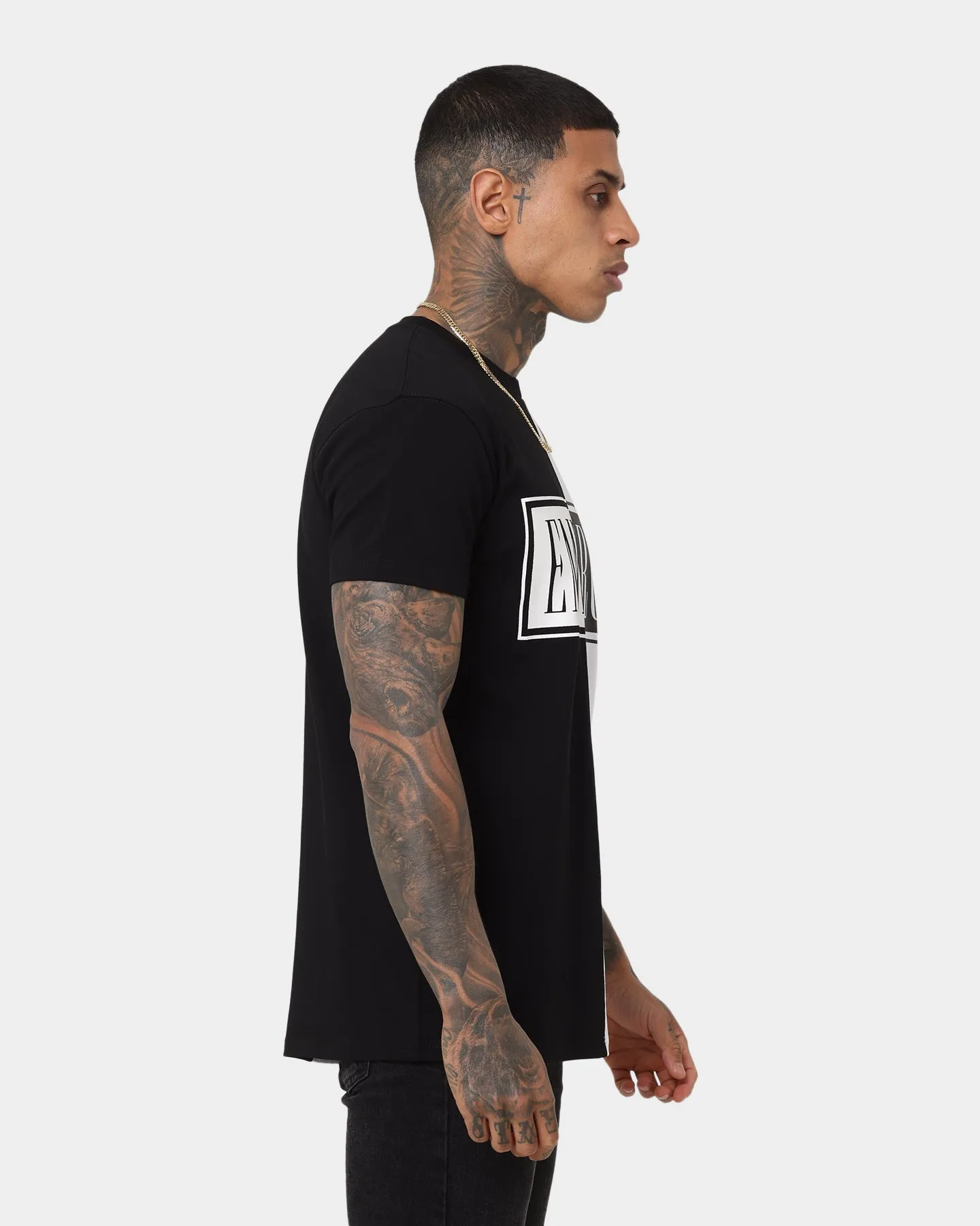 Emperor Apparel Split Hustle Short Sleeve T-Shirt Black/White Chic Design