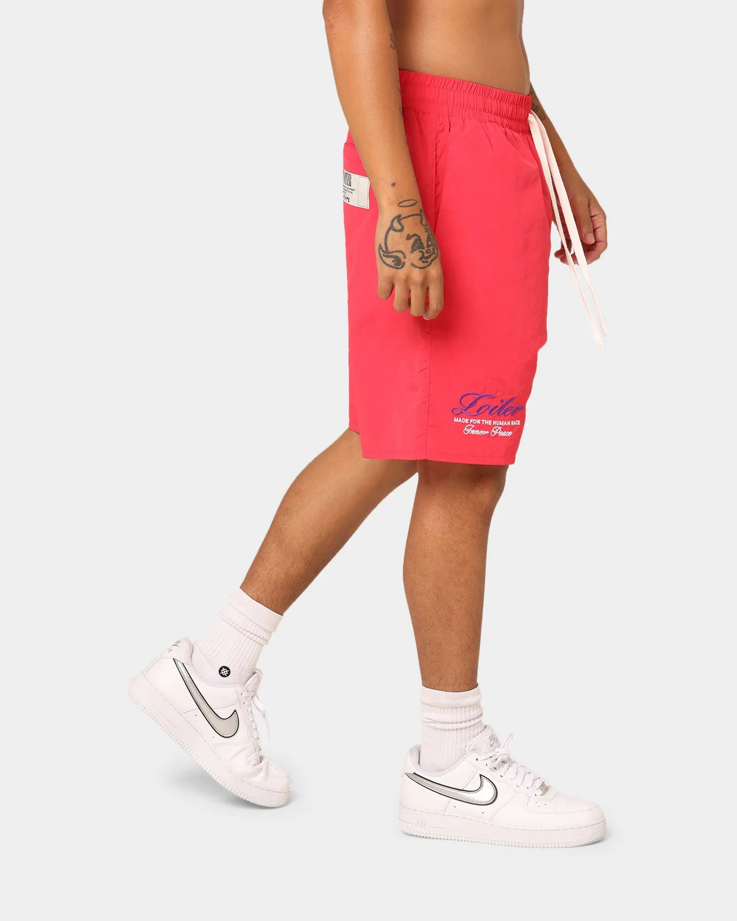 Loiter Forbidden Walk Shorts Red High Durability Weave checked shorts