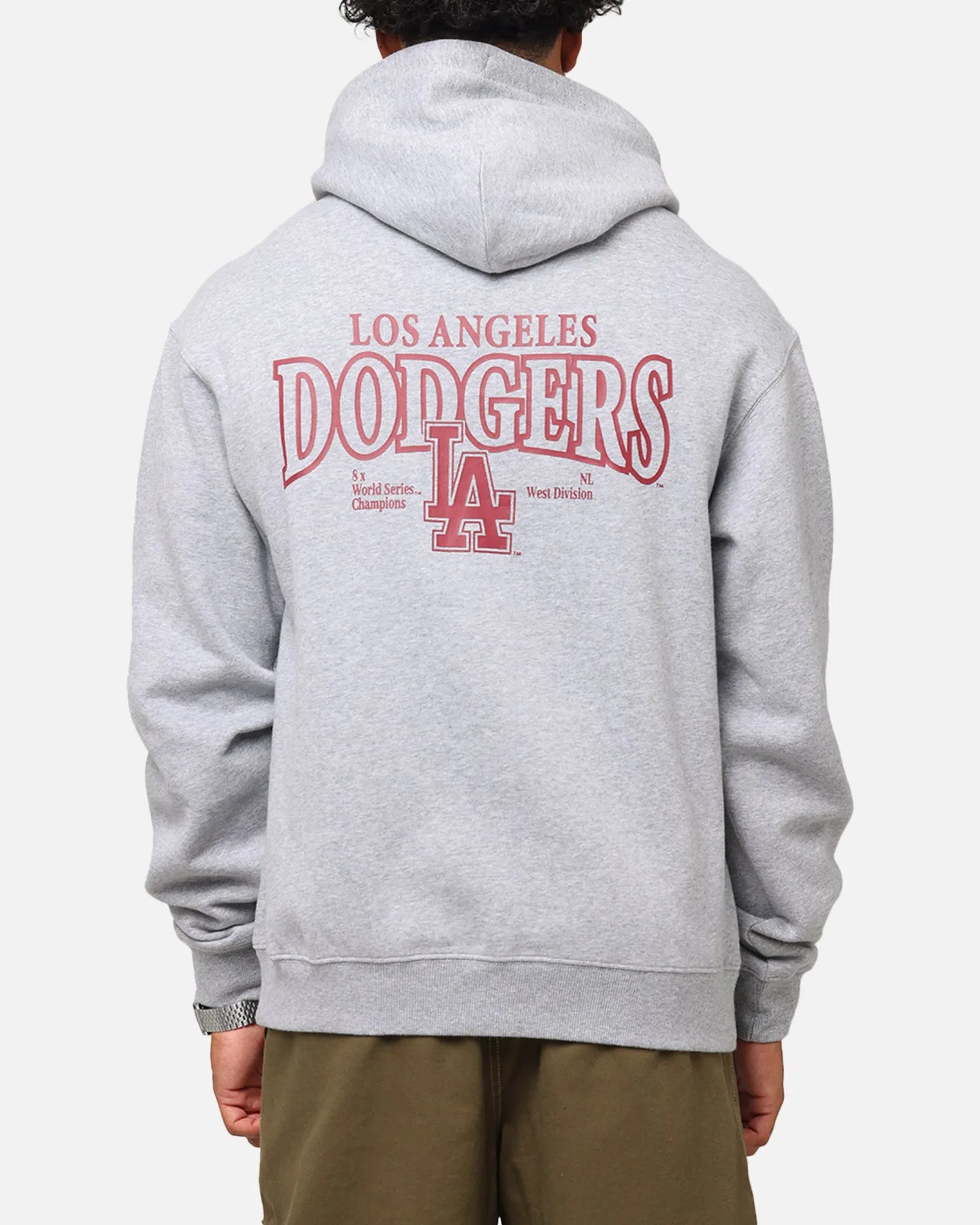 Performance Wear Majestic Athletic Los Angeles Dodgers Arch Mercer Hoodie Grey Marle