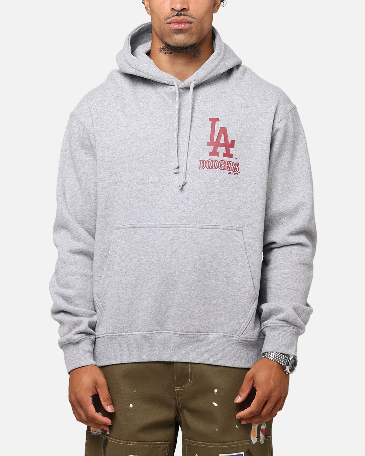 Majestic Athletic Los Angeles Dodgers Arch Mercer Hoodie Grey Marle Winter Night Giftable Item