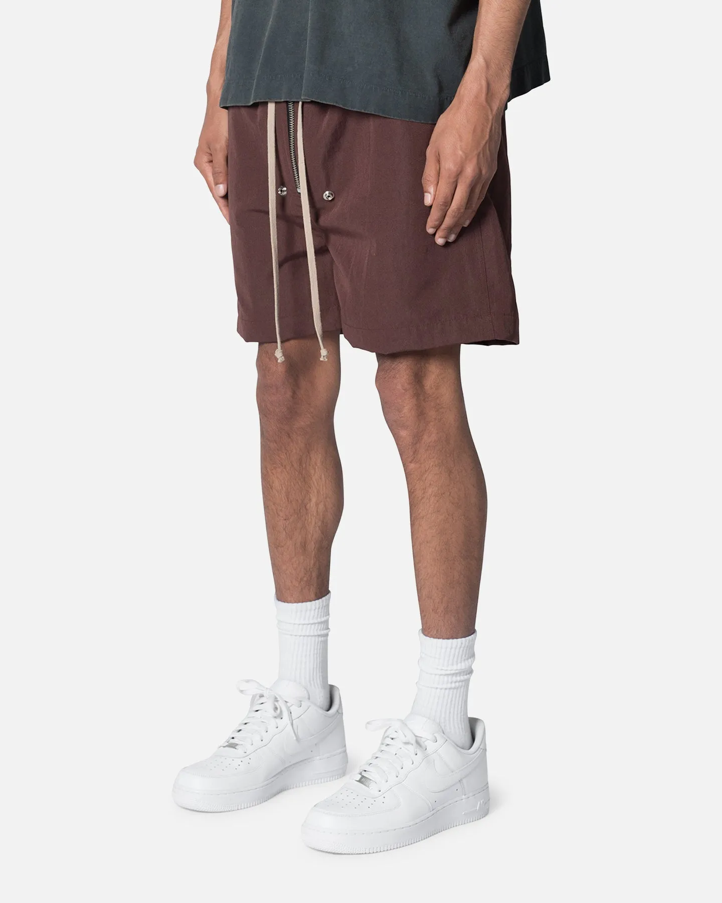 MNML Mud Shorts Brown Flexible Mobility Vegan Leather