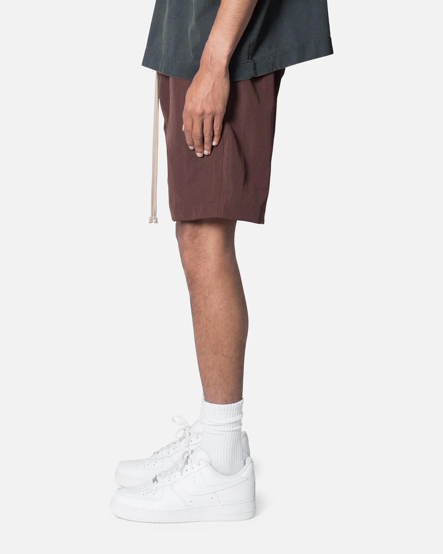 MNML Mud Shorts Brown Slim Waistband