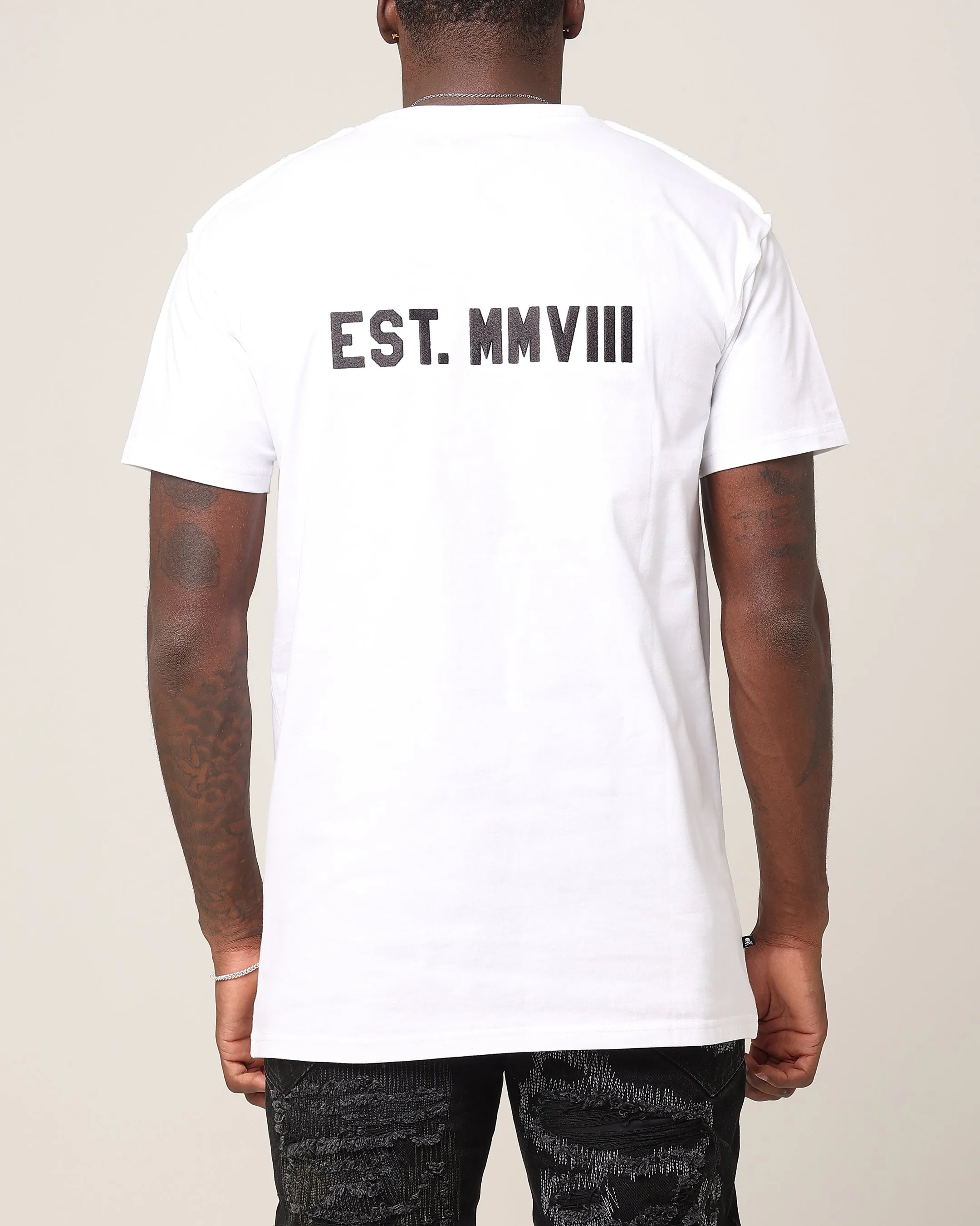 Saint Morta Yearbook Lafayette T-Shirt White/Black Tagless Neckline