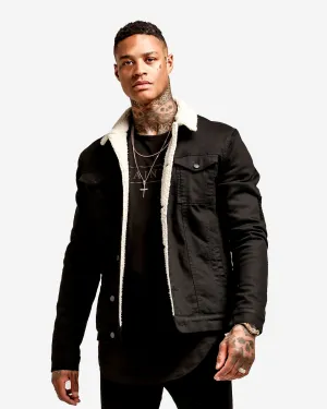 Saint Morta Sherpa Denim Jacket Black Stretch Fabric Opinion