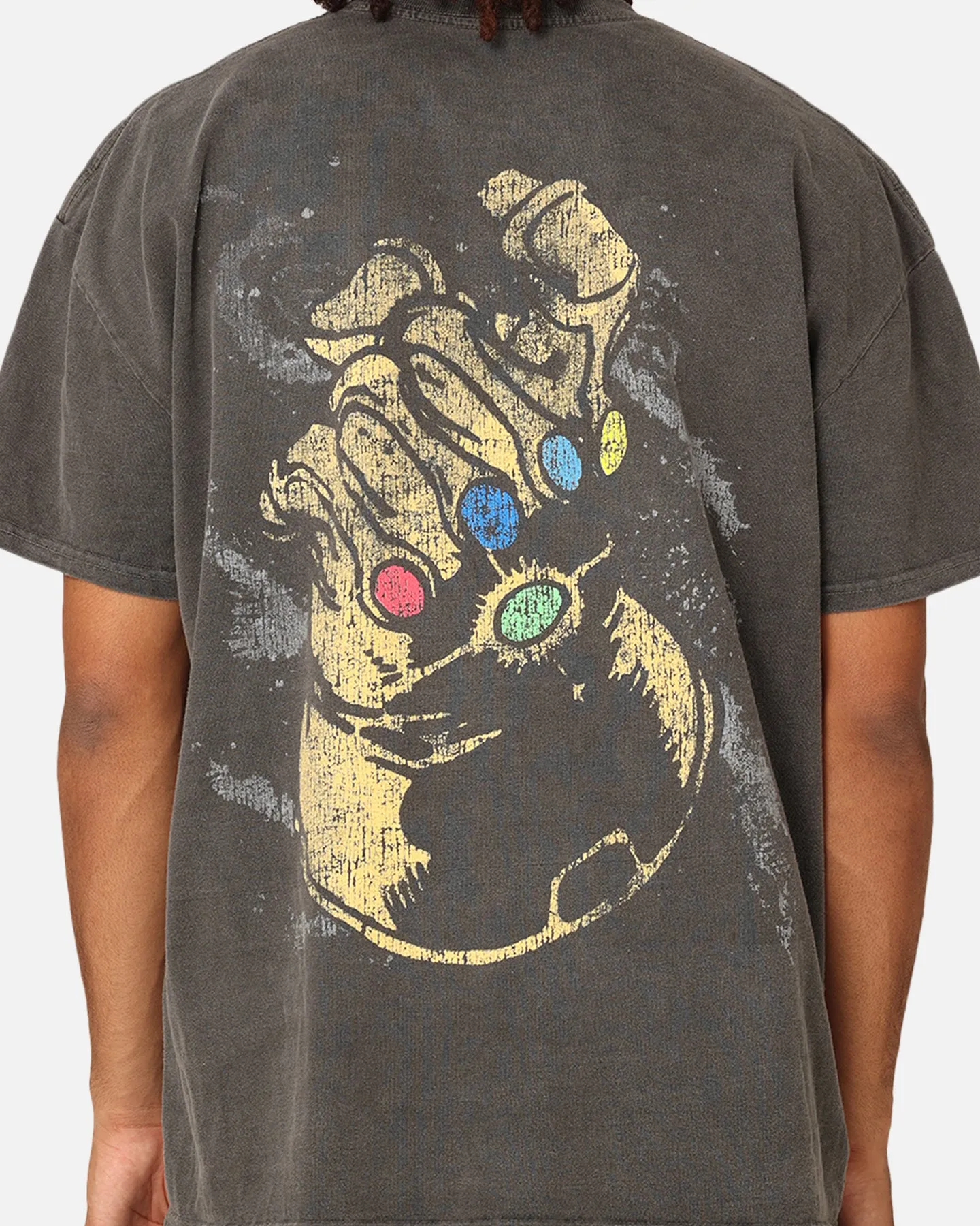 sequined details Marvel Thanos Vintage T-Shirt Black Wash