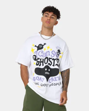 Classic Style Plus size clothing Goat Crew I Can See Ghosts All Over Print T-Shirt White