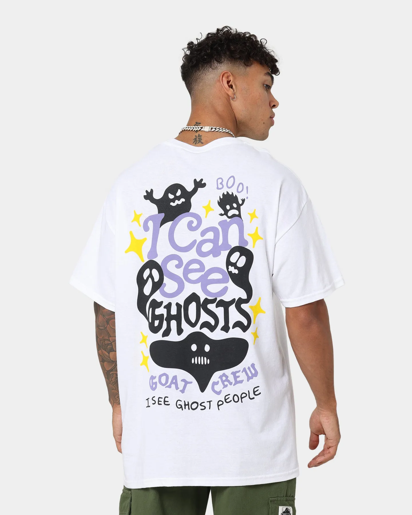 Goat Crew I Can See Ghosts All Over Print T-Shirt White soft fit