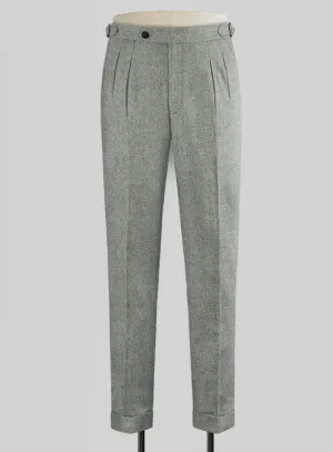 Smart Tailoring Naples Milano Sage Green Tweed Highland Trousers