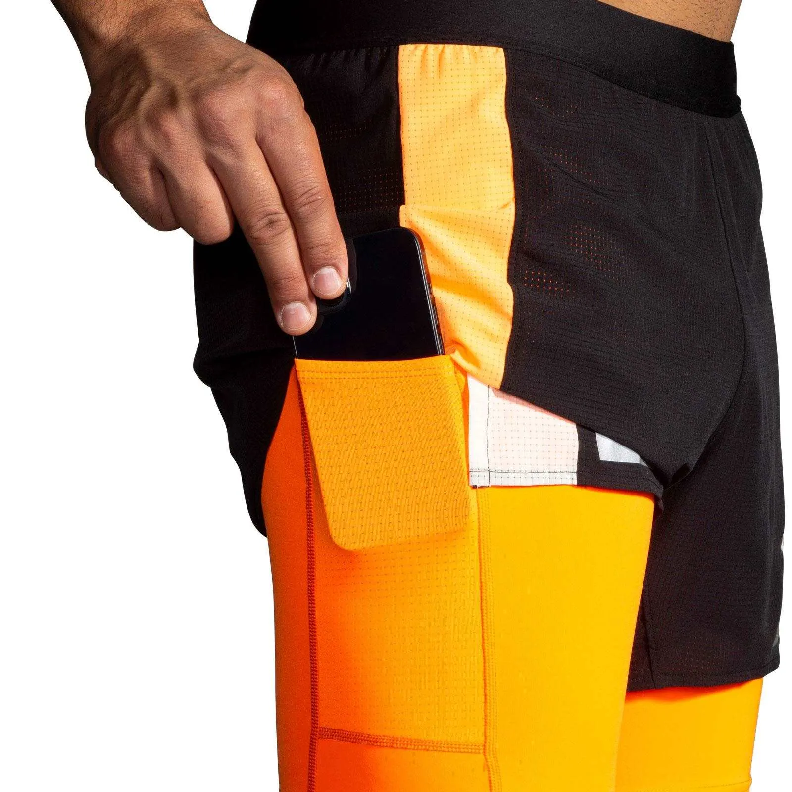Brooks Run Visible 2.0 Mens 5" 2in1 Shorts Breathable layers