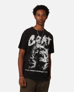 Goat Crew Pain Studios T-Shirt Black Wash Laser Cut Edges Seasonal Staple