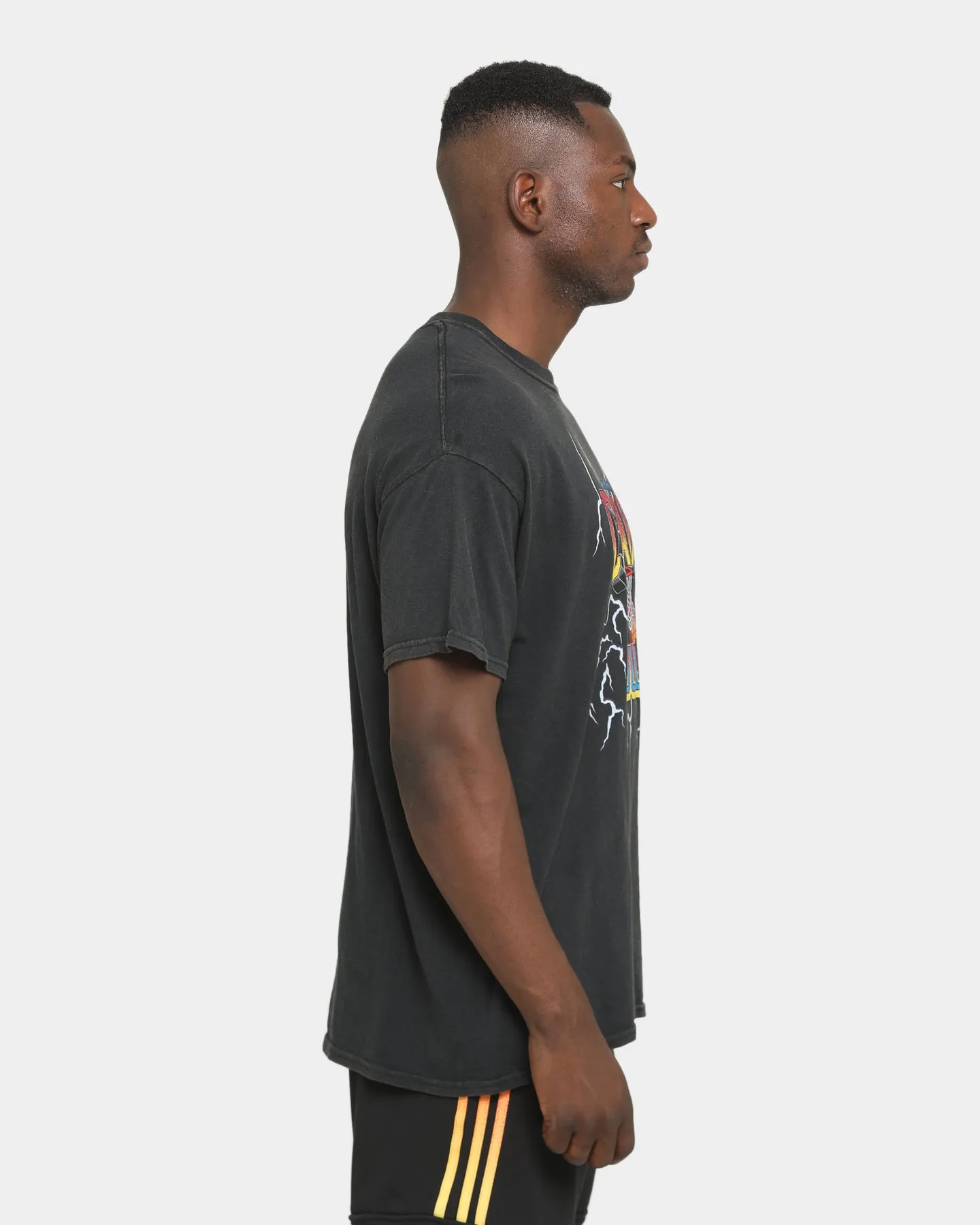Mitchell & Ness Chicago Bulls Vintage Lightning Short Sleeve T-Shirt Black Wash High-Quality Fabric
