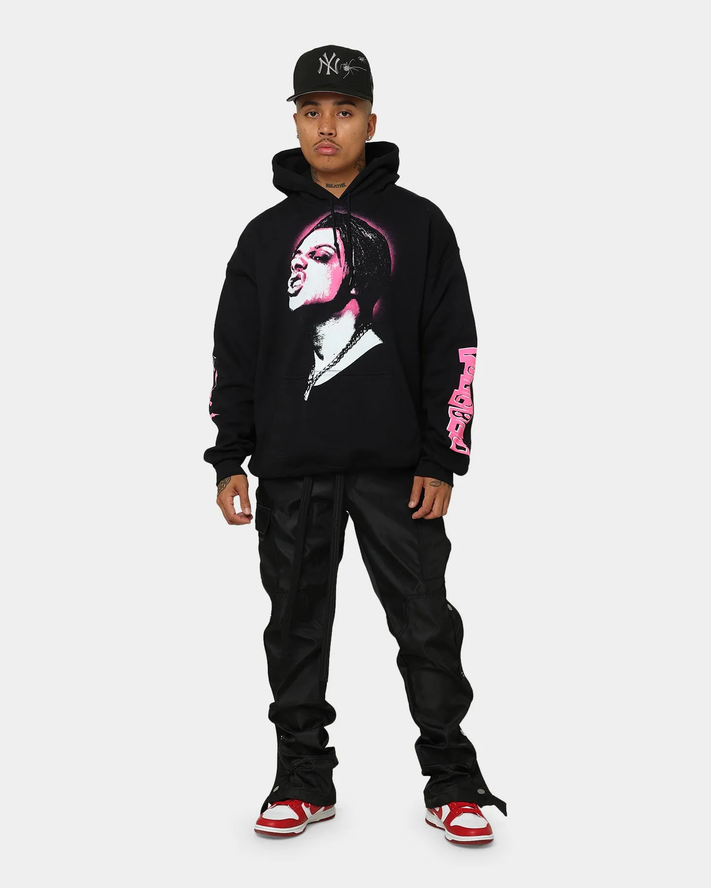 YUNGBLUD Icons Face Hoodie Black All Season Outfit Minimal Style