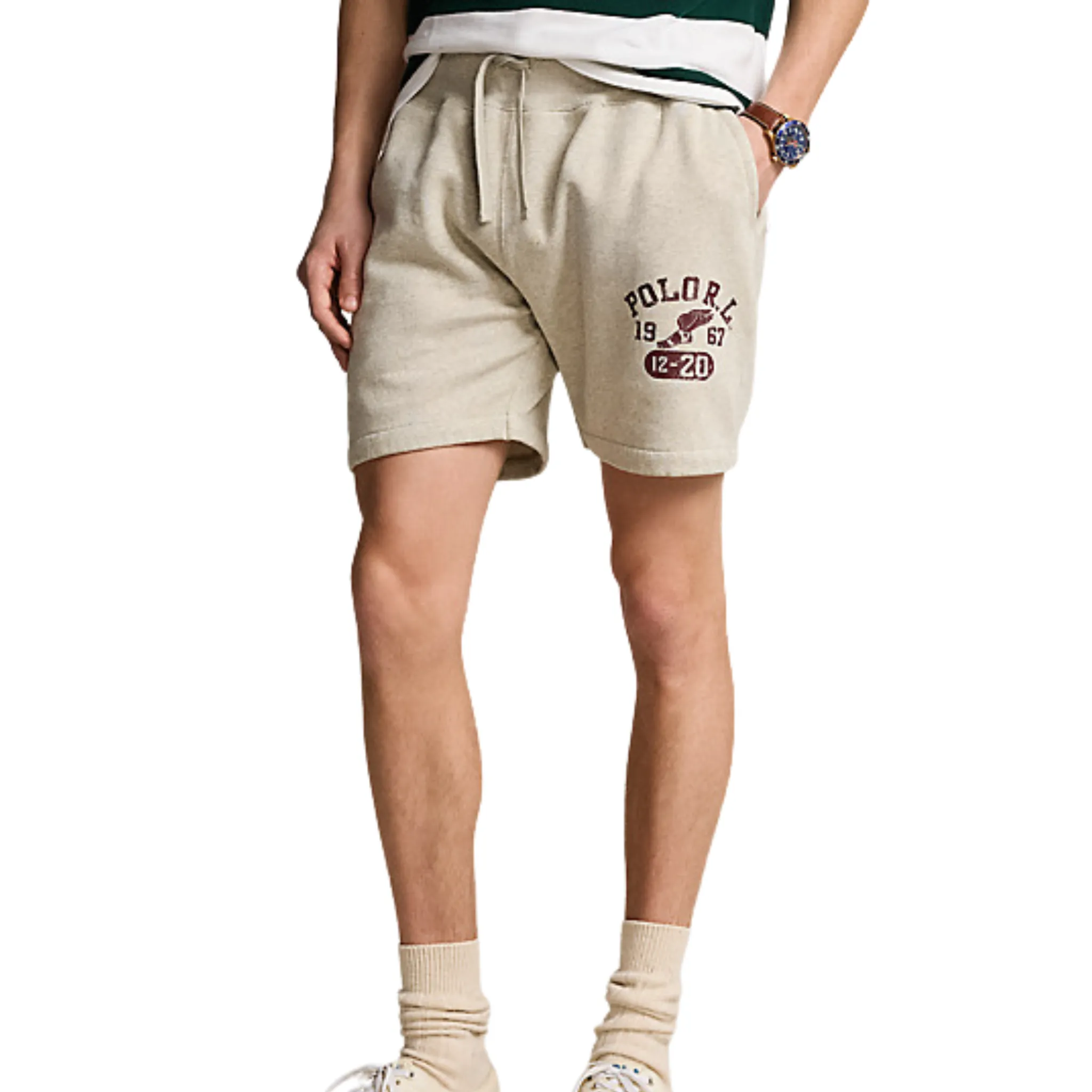 Day Off Polo Ralph Lauren 6-Inch Logo Fleece Short (Vintage Heather Grey)