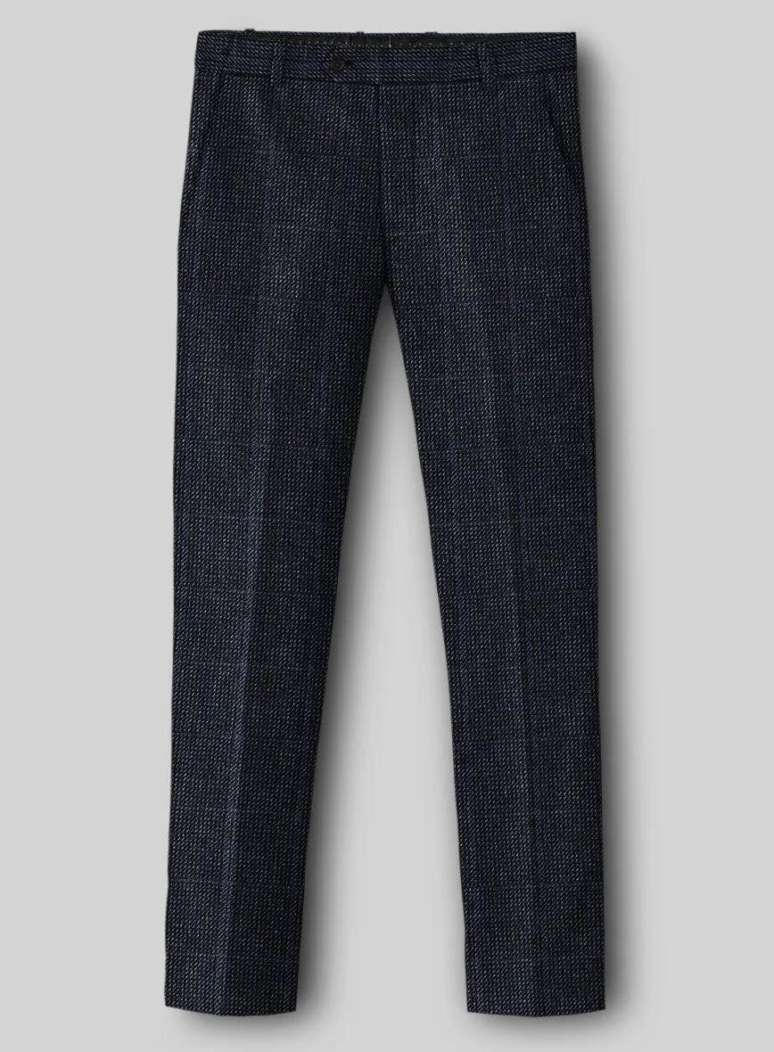 Sophisticated Tailoring Well-Fitted Look Harris Tweed Rope Blue Pants