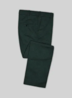 Italian Wool Cashmere Martini Green Pants Work Fit Sharp Fit Wear