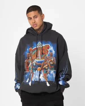 Low Profile Design Urban Style Mitchell & Ness Seattle Supersonics Gary Payton and Shawn Kemp Strike Hoodie Faded Black