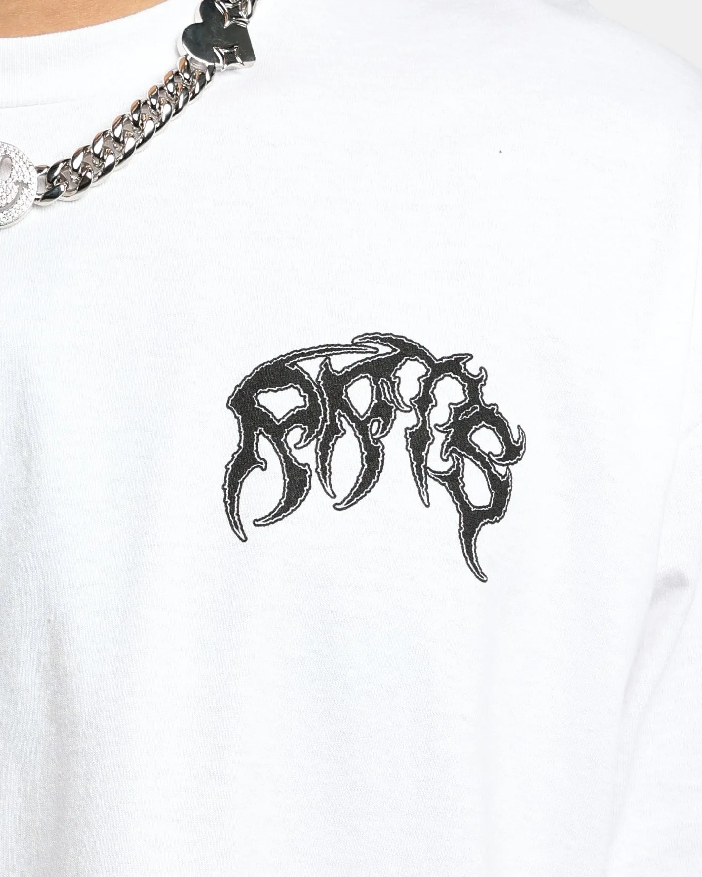 right size Garment Dyed Finish Rats Get Fat X Funeral French FF Reaper T-Shirt White