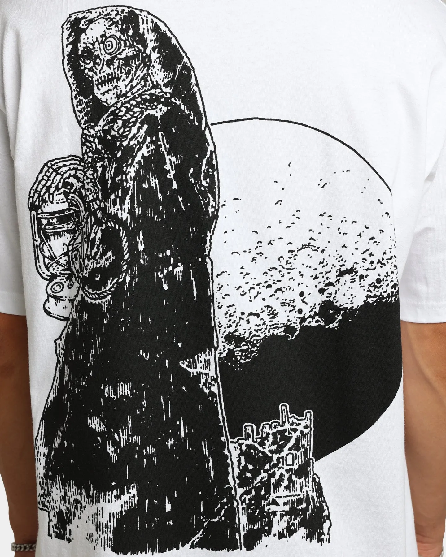 Everyday Style Trend Easy Wear Style Rats Get Fat X Funeral French FF Reaper T-Shirt White