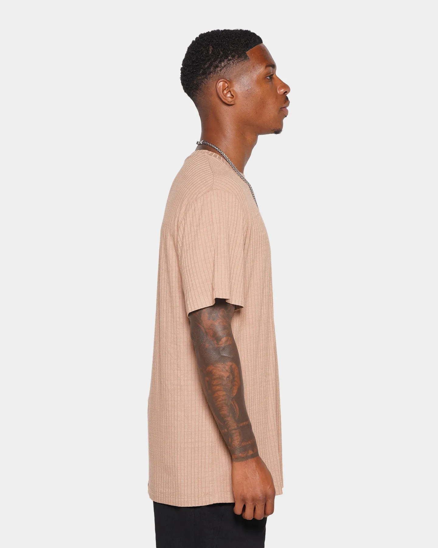 Comfort Apparel Cozy Layering XXIII Malik Knit T-Shirt Brown