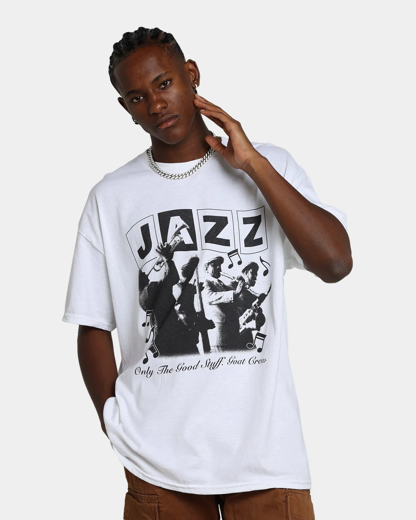 Lightweight Construction Casual Chic Wear Goat Crew Only The Good Stuff T-Shirt White