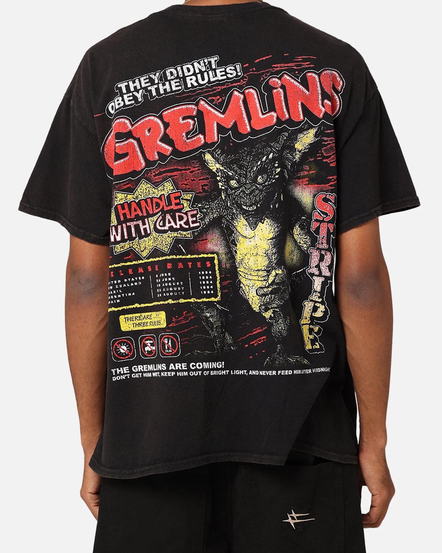 Goat Crew X Gremlins Gremlins Obey Vintage T-Shirt Black Wash LowImpactDye Textured Surface