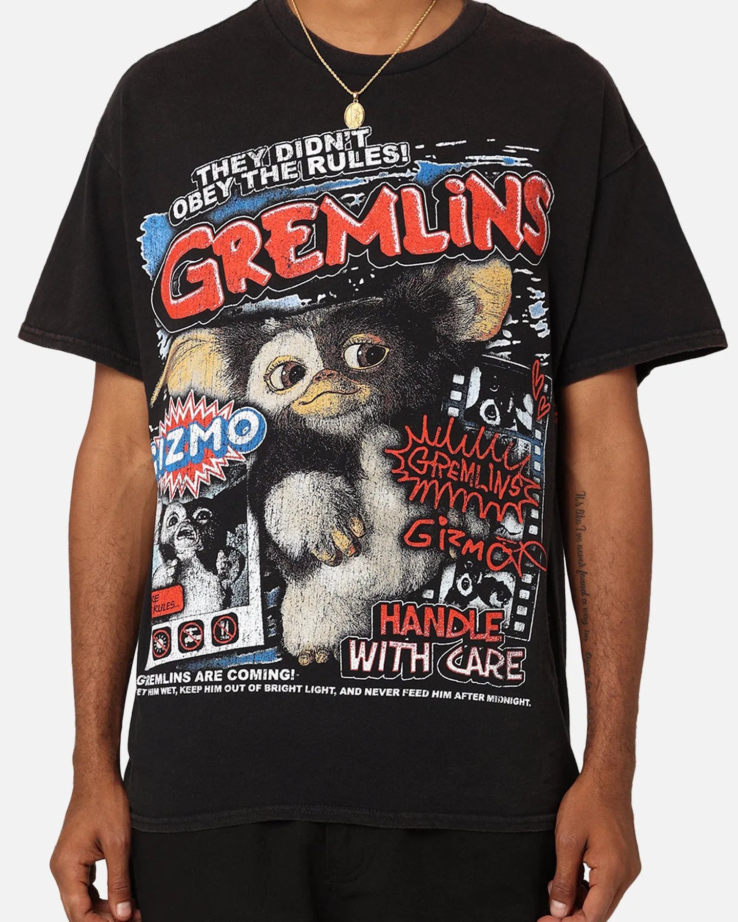 Goat Crew X Gremlins Gremlins Obey Vintage T-Shirt Black Wash Trendy Apparel Effortless Comfort