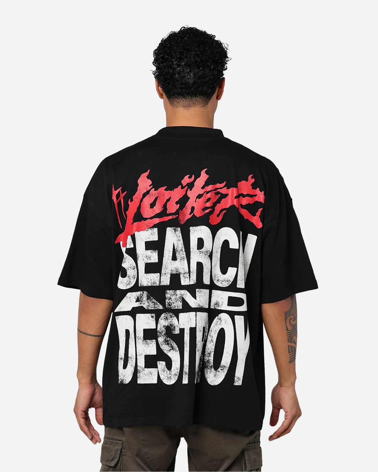Loiter Search And Destroy Oversized T-Shirt Black Daily Comfort