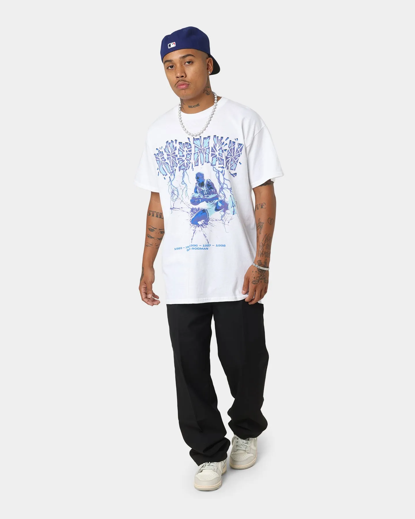 Rodman Brand Broken Glass T-Shirt White Moisture Management