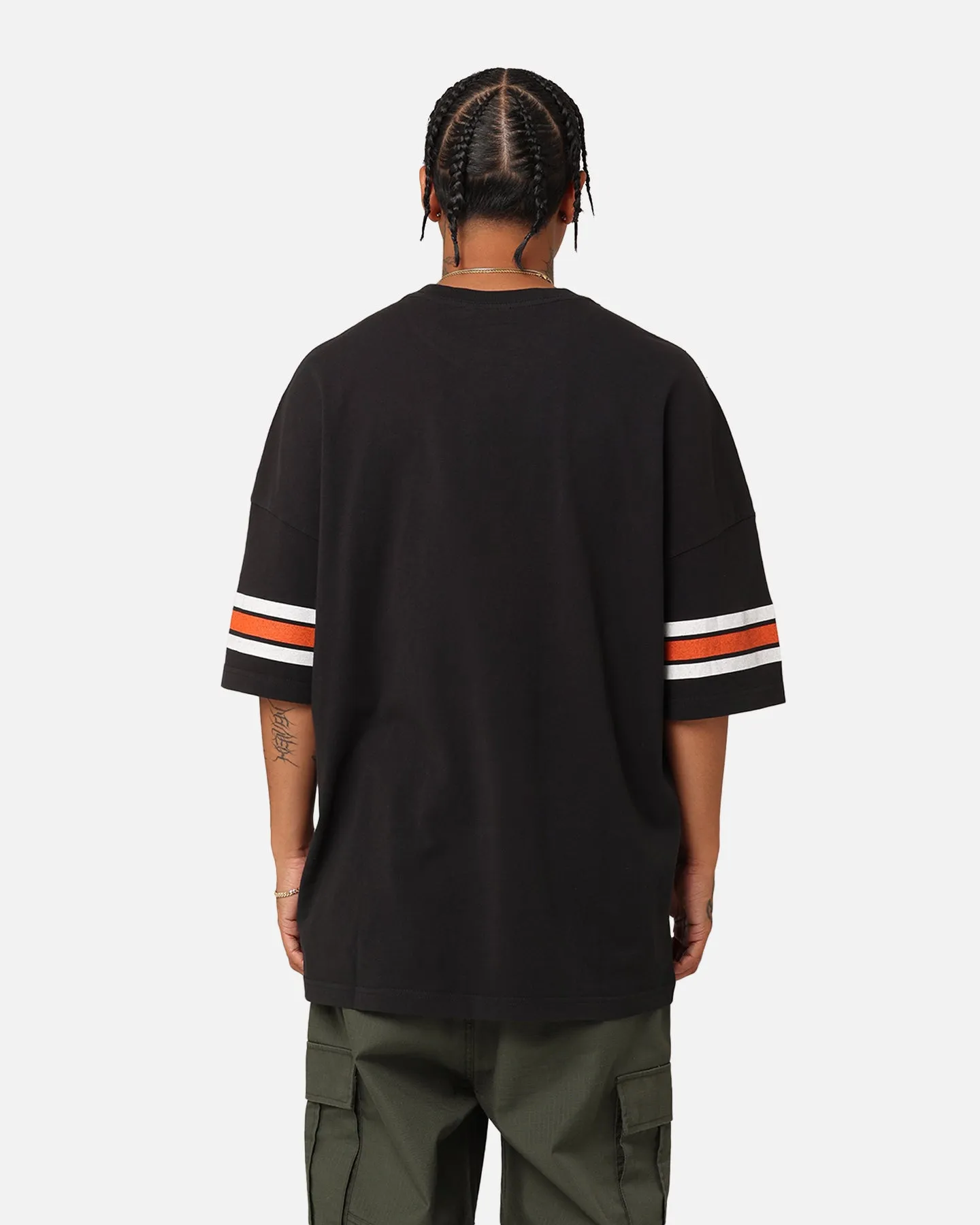 Flattering Cut StretchReinforcedArmholes Majestic Athletic Cincinnati Bengals Vintage Sport Striped Sleeve T-Shirt Faded Black