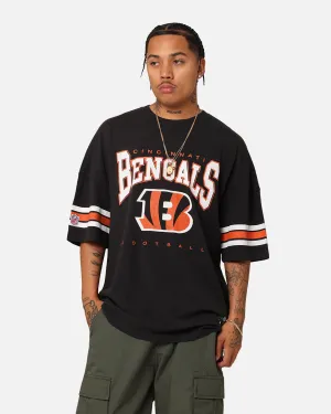 Yarn Dyed Stripes quick-drying Majestic Athletic Cincinnati Bengals Vintage Sport Striped Sleeve T-Shirt Faded Black