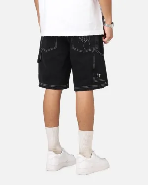 Sleek Design Perfect Comfort Fit Saint Morta Amplus Fray Carpenter Jort Shorts Contrast Black